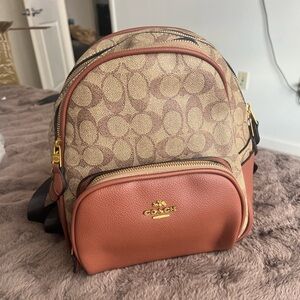 Tan and Brown Women's Backpack